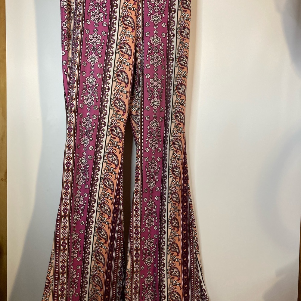 Woman Floral Wide Legs Paisley Flare Pants